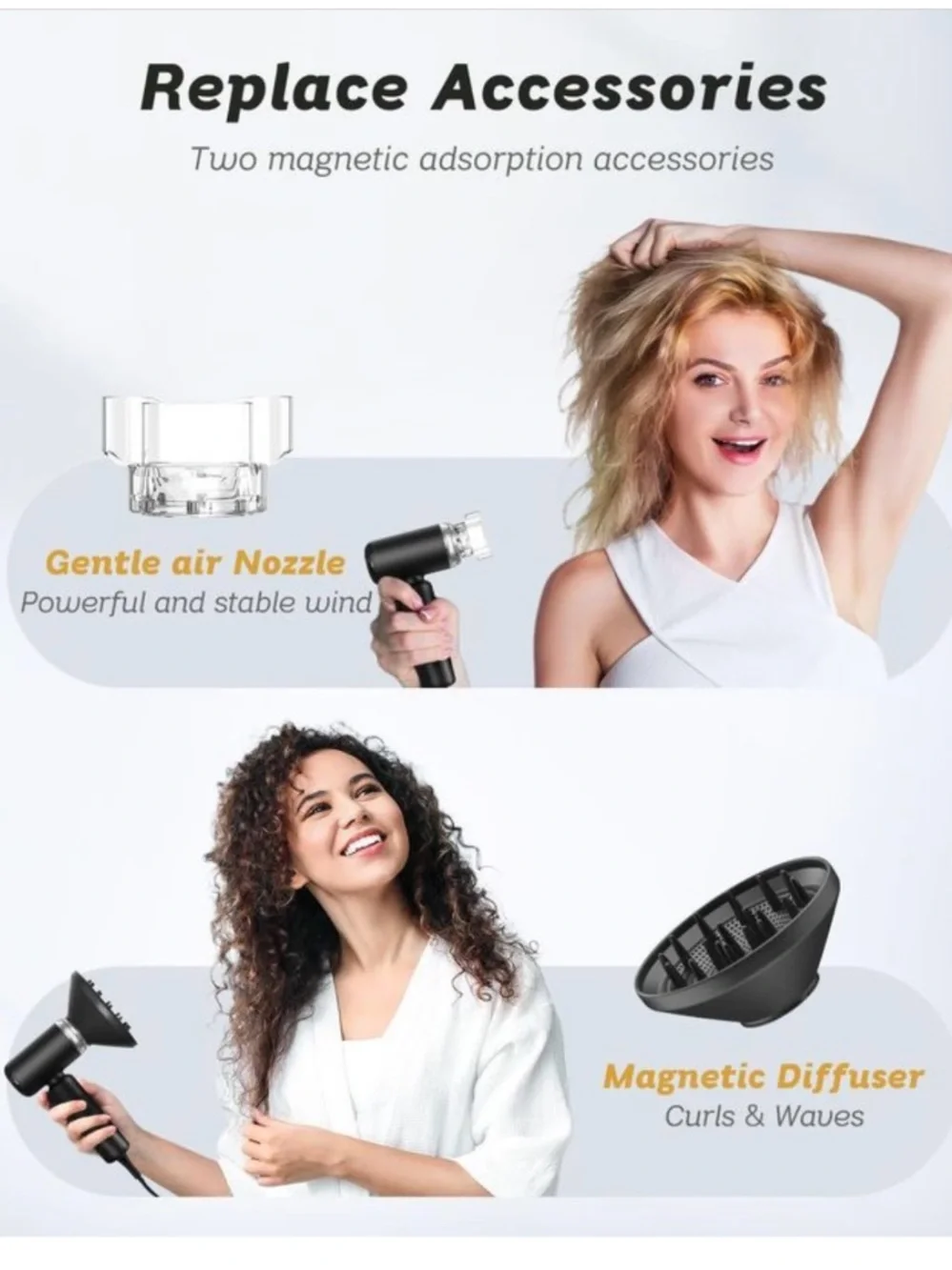Supgaliy Super Mini High speed  Compact Hair Dryer w/ Attachments New open Box